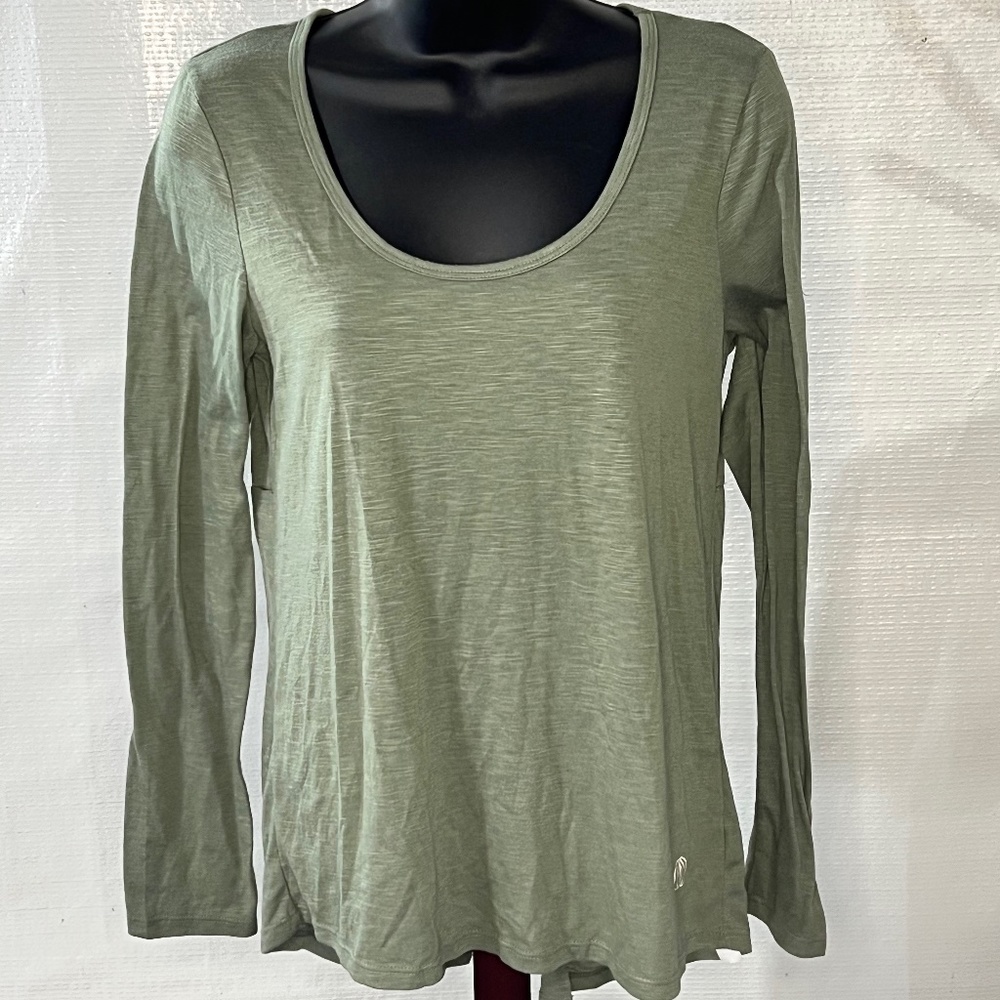 Balance Collection- sage green long sleeve w/ open back